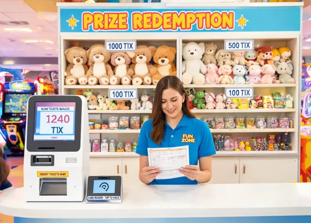 Prize counter and tickets