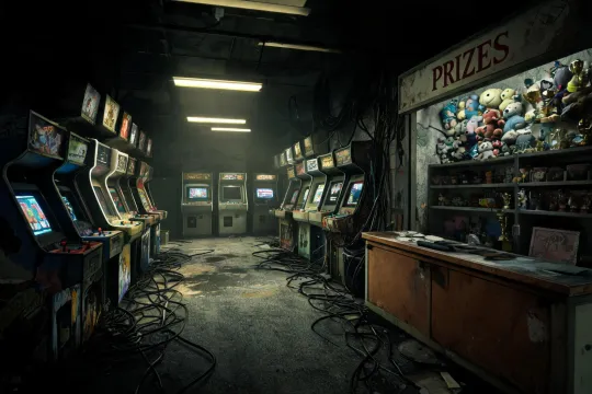 Older arcade floor